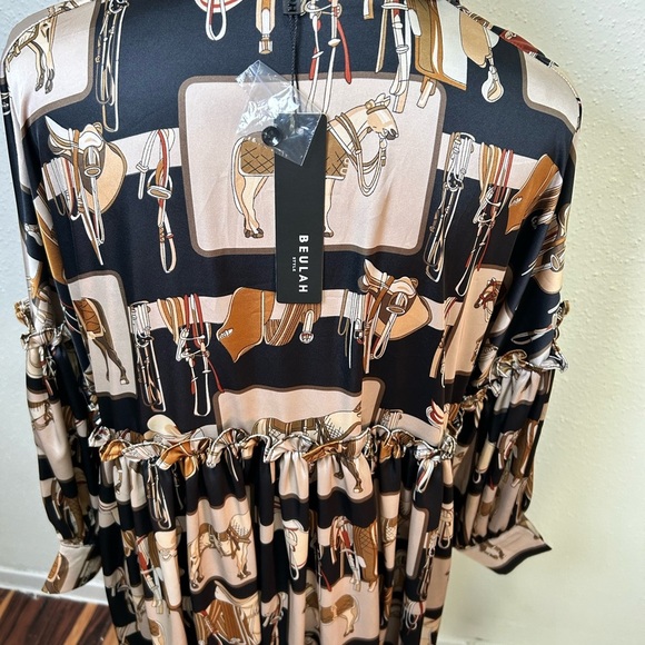 Beulah Black and Brown Equestrian Print Dress - Picture 7 of 12